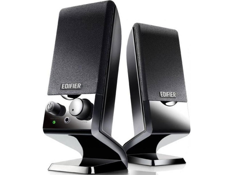 Edifier M1250 2.0 USB Powered Compact Multimedia Speakers - 3.5mm AUX/Flat Panel Design Satellites/Built in Power/Volume controls/Black