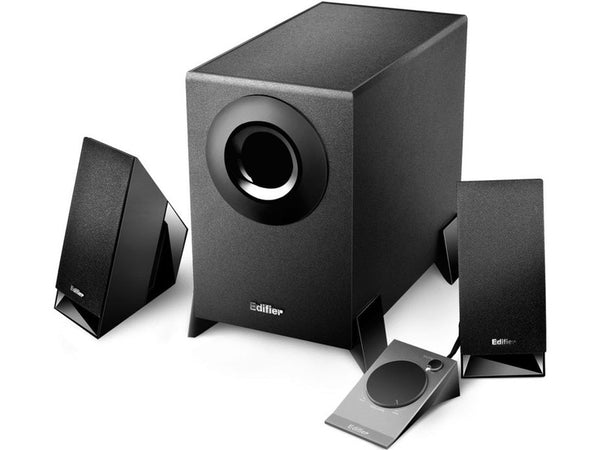 Edifier M1360 2.1 Multimedia Speakers - 3.5mm AUX/4INCH Subwoofer/Remote/RCA Remote Control input Black