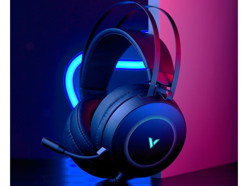 RAPOO VH160 Headset 7.1 Surround Sound Stereo Headphone USB Microphone Breathing RGB LED Lightweight, PC Gaming