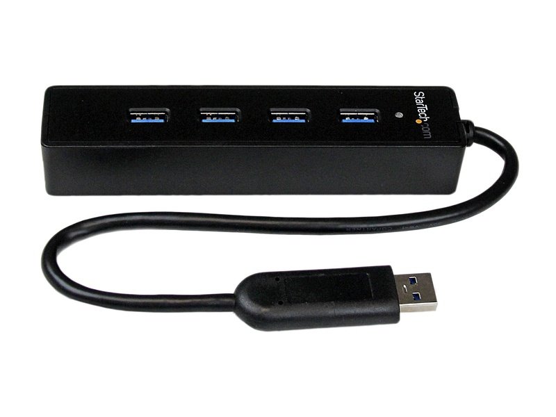 StarTech 4 Port Portable SuperSpeed USB 3.0 Hub With Built-in Cable
