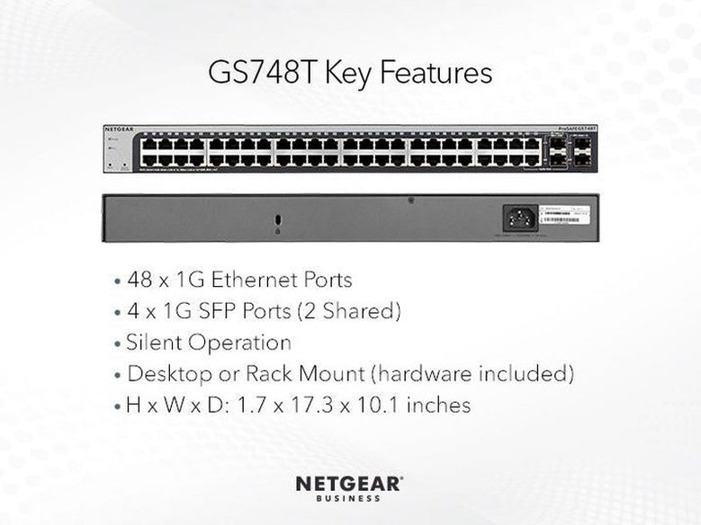 Netgear ProSafe GS748T Managed 48 Port Gigabit Switch