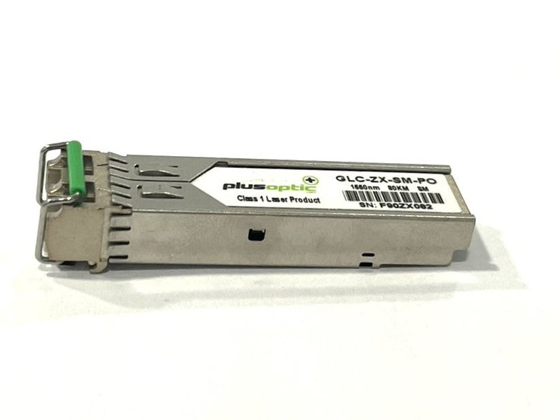 Plusoptic GLC-ZX-SM-PO SFP Cisco Compatible 1000Base-ZX 1550nm 80KM Transceiver *used*