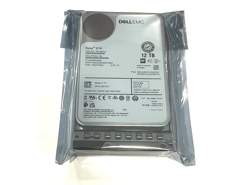 Dell EMC Seagate ST12000NM006J Exos X18 12TB SAS 12Gbps 3.5-inch Hard Drive