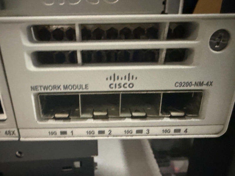 Cisco Catalyst C9200-48P-E V07/V01 48-Port 740W PoE+ Switch w/ + 2x C9200-STACK V01 & 1x PWR-C5-1KWAC V02 1000W AC PSU -Used with 3 Months Warrnaty.