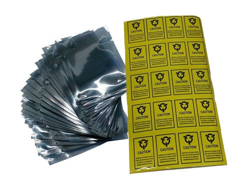 20 pcs Anti-Static Shielding Bags 9 cm x 15 cm with Labels Suitable for 2.5" HDD