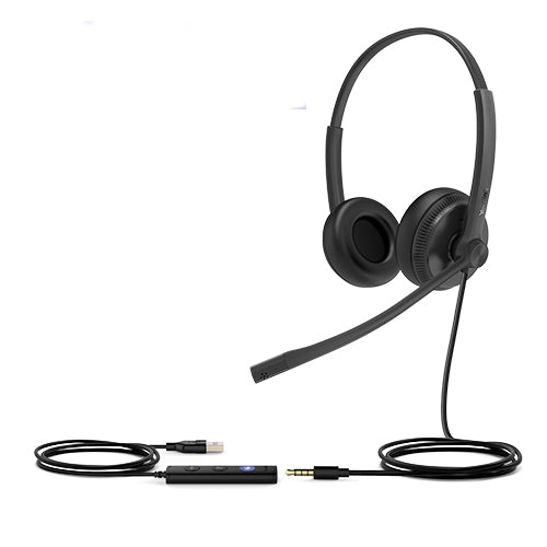 Yealink Wired UH34-Special Edition MS Dual Headset, Noise Cancelling Mic, 3.5mm & USB-A