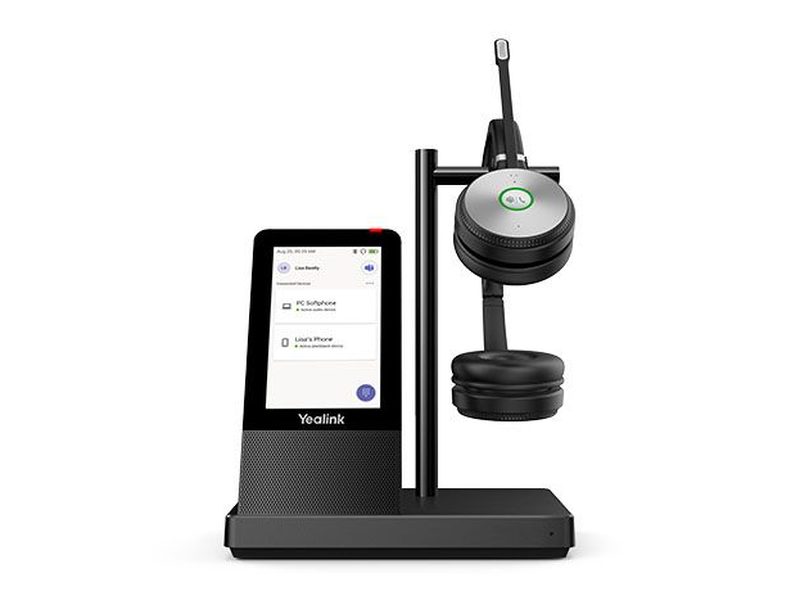 Yealink DECT Wireless WH66 MS Stereo Headset with 4" Touch Screen Controller Base
