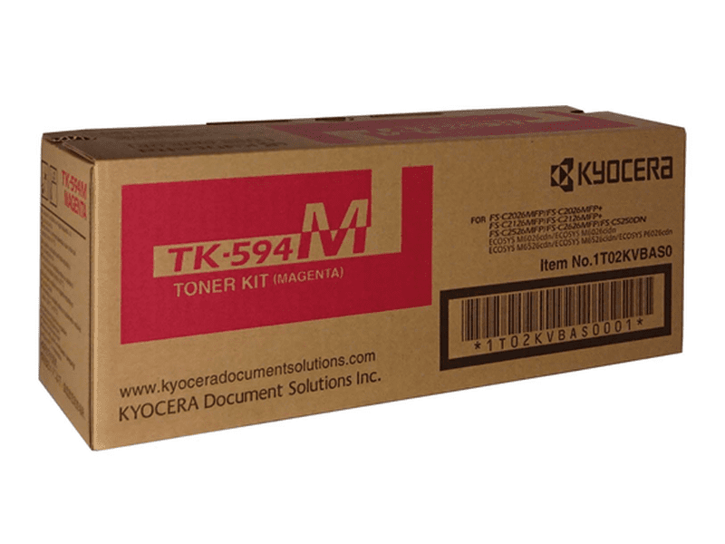Kyocera Toner Kit TK-594M Magenta For EcoSys FS-C5250/FS-C2626/FS-2526/FS-C2126/FS-2026
