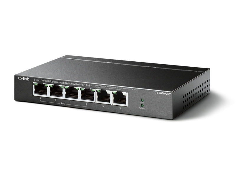 TP-Link TL-SF1006P 4-Port PoE+ 67W 10/100Mbps Desktop Switch with 2-Port RJ45