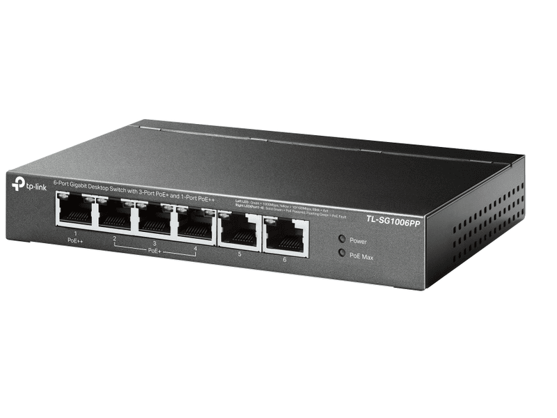 TP-Link TL-SG1006PP 6-Port Gigabit Desktop Switch with 3-Port PoE+ and 1-Port PoE++