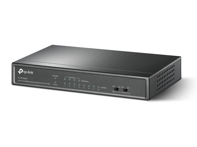 TP-Link TL-SF1008LP 4-Port PoE 41W 10/100Mbps Desktop Switch with 4-Port RJ45