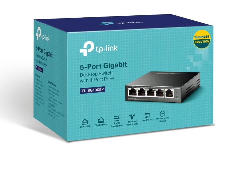 TP-Link TL-SG1005P 4-Port PoE 65W Gigabit Desktop Switch with 1-Port RJ45