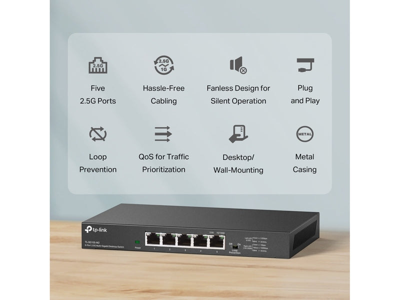 TP-Link TL-SG105-M2 5-Port 2.5G Desktop Switch