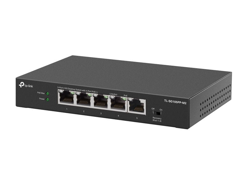 TP-Link TL-SG105PP-M2 4-Port PoE++ 123W 2.5G Desktop Switch with 2.5G RJ45 port