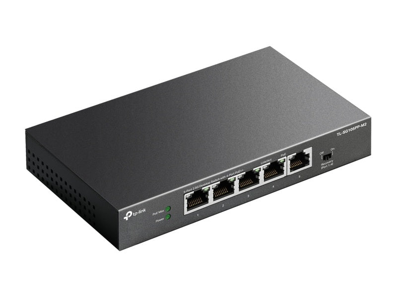 TP-Link TL-SG105PP-M2 4-Port PoE++ 123W 2.5G Desktop Switch with 2.5G RJ45 port