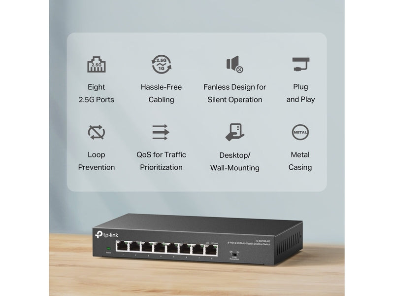 TP-Link TL-SG108-M2 8-Port 2.5G Desktop Switch