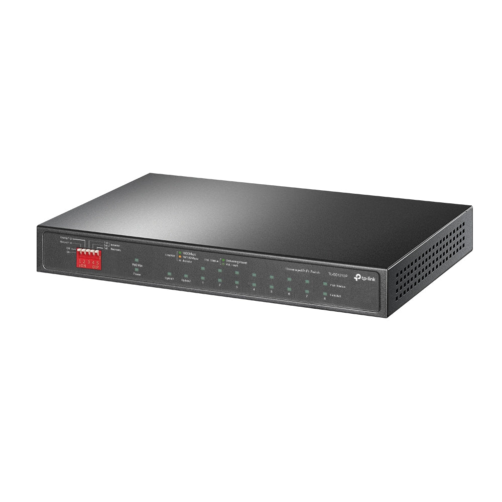TP-Link TL-SG1210P 8-Port PoE+ 63W Gigabit Desktop Switch with 1-Port RJ45 and 1 SFP Slots