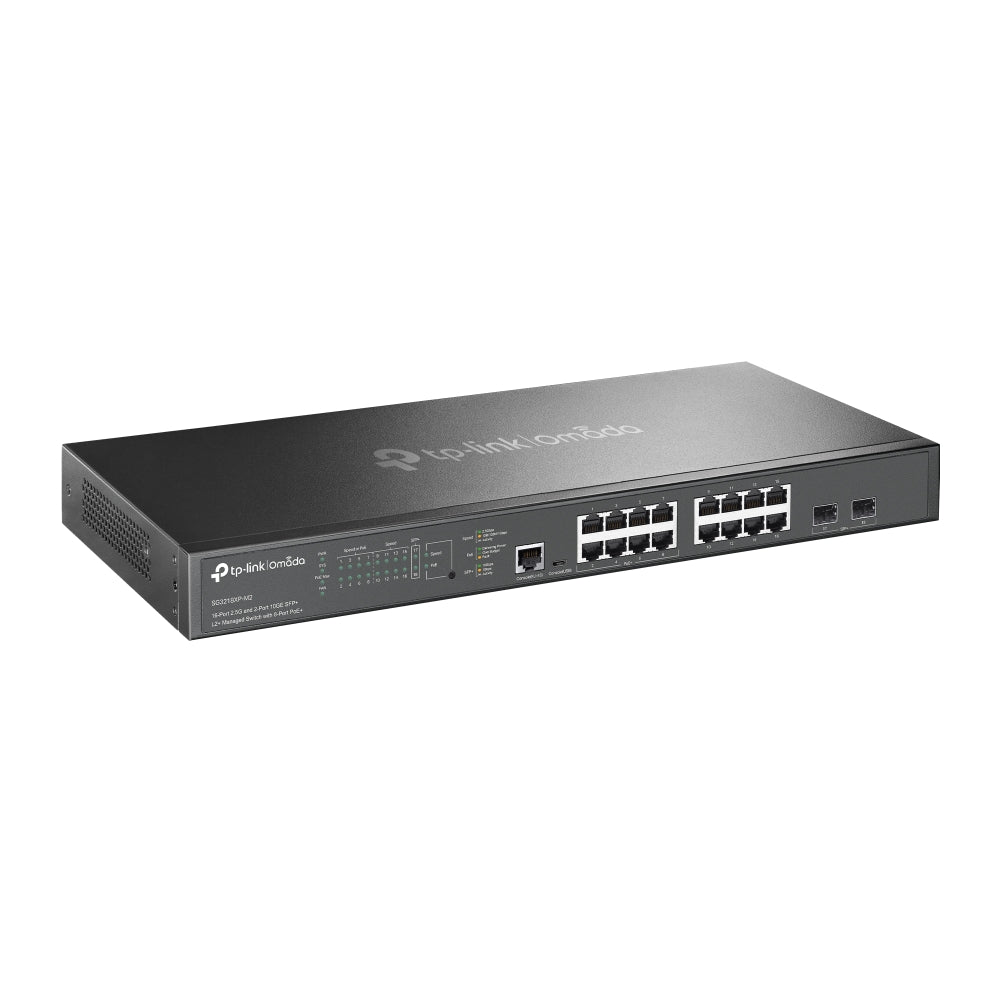 TP-Link SG3218XP-M2, Omada 16-Port 2.5G and 2-Port 10GE SFP+ L2+ Managed Switch with 8-Port PoE+