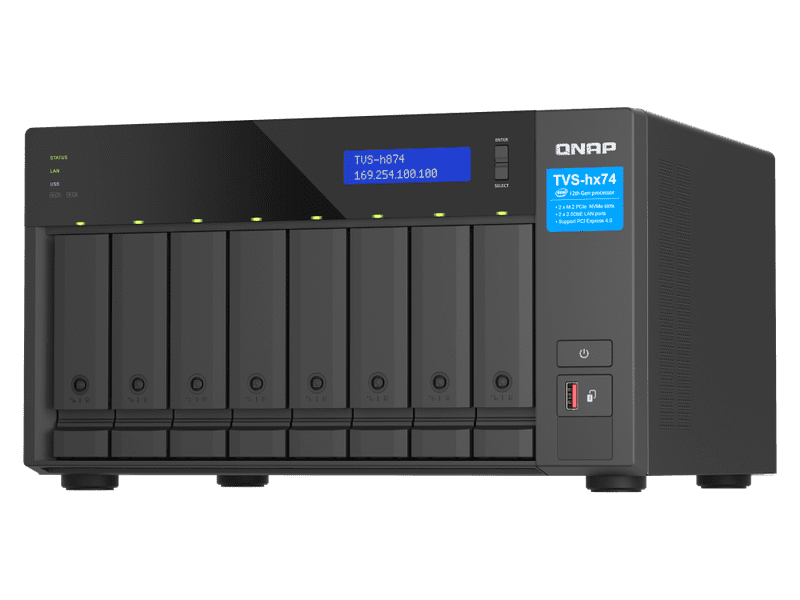 QNAP 8-Bay NAS TVS-H874-I7-32G + Seagate Exos HDD 128TB 8 x 16TB Bundle