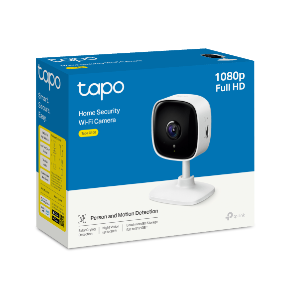 TP-Link TAPO-C100 Home Security Wi-Fi Camera, Pet, Baby