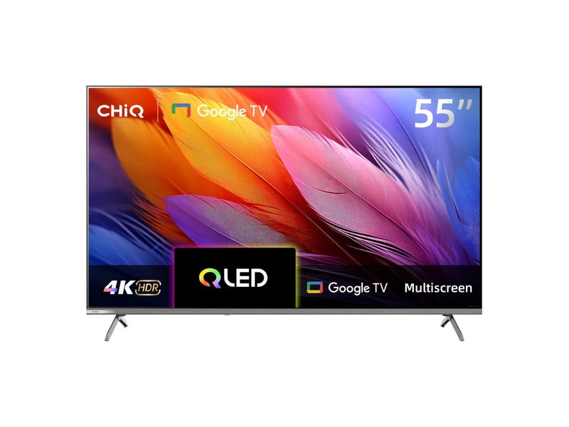 CHiQ U55QM10 55" QM10 4K UHD 330nit QLED Smart Google TV, HDR10/HLG, Dolby Vision/Atmos/DAP/DBX, 200x200 VESA 3 Year Warranty