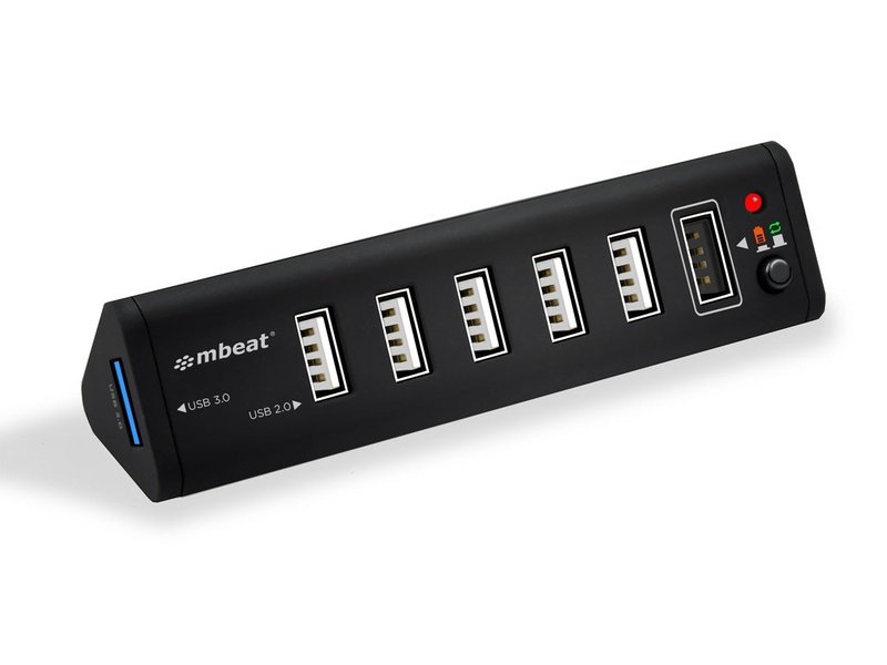 mbeat® 7-Port USB 3.0 & USB 2.0 Hub with 2.1A Smart Charging Function - Lightning Speed USB 3.0 Data Transfer Technology