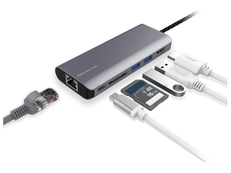 mbeat® "Elite" USB Type-C Multifunction Dock - USB-C/4k HDMI/LAN/Card Reader/Aluminum Casing/Compatible with MAC/Desktop PC Notebook Laptop Devices