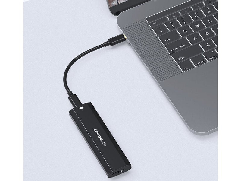 mbeat Elite USB-C to M.2 SSD Enclosure - Pocket Size, Ultra Durable, Supports M Key, B+M Key SSD Size 2230, 2242, 2260, 2280, NVME, SATA, 50cm Cable