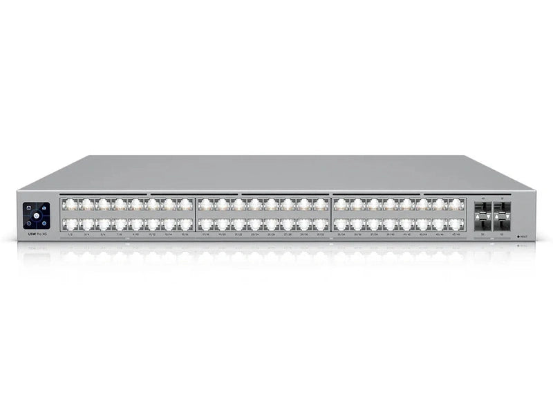 Ubiquiti Pro XG 48, Professional-grade, 48-port Layer 3 Etherlighting Switch, 32 10 GbE, 16 2.5 GbE, 4 25G SFP28 Ports, DC Power Backup Ready