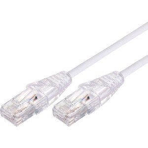 30cm Ultra Thin Cat 6A UTP Snagless Patch Cable LSZH - White