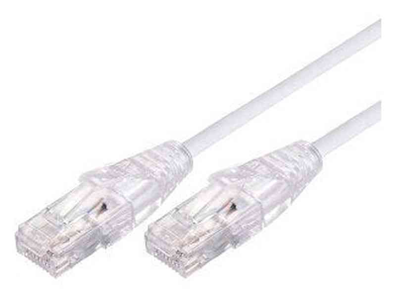 30cm Ultra Thin Cat 6A UTP Snagless Patch Cable LSZH - White