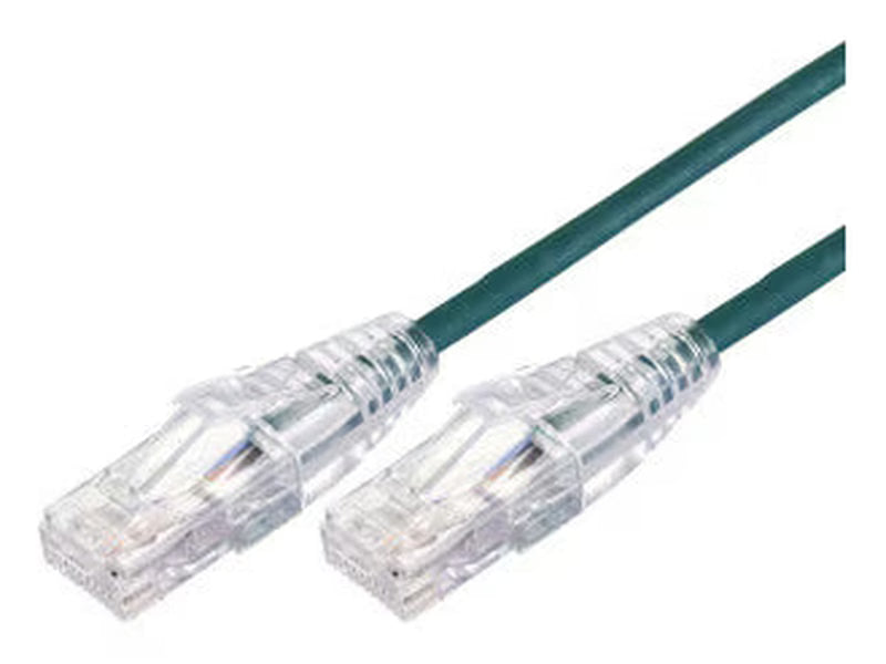 0.5m Ultra Thin Cat 6A UTP Snagless Patch Cable LSZH - Green