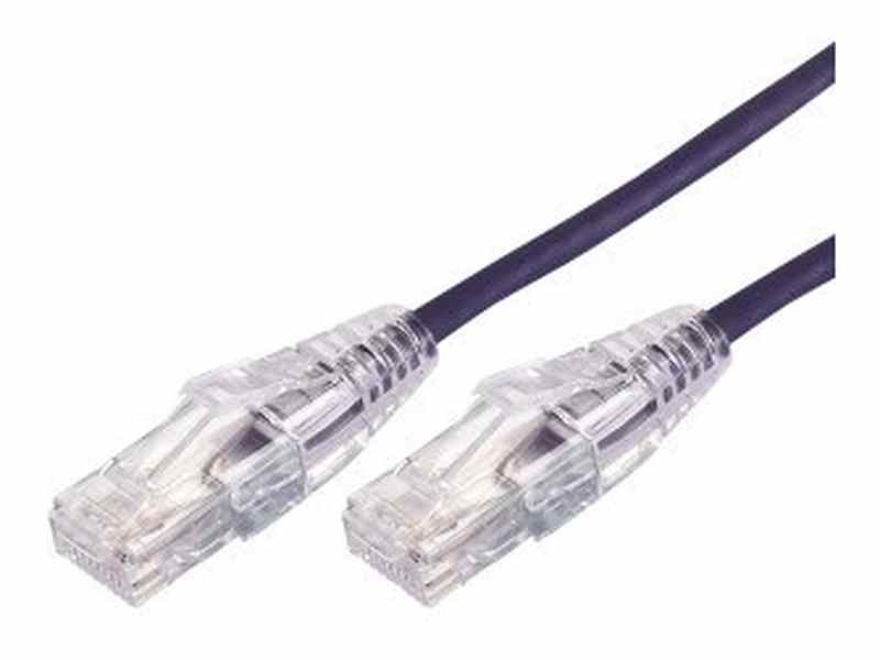 0.5m Ultra Thin Cat 6A UTP Snagless Patch Cable LSZH - Purple