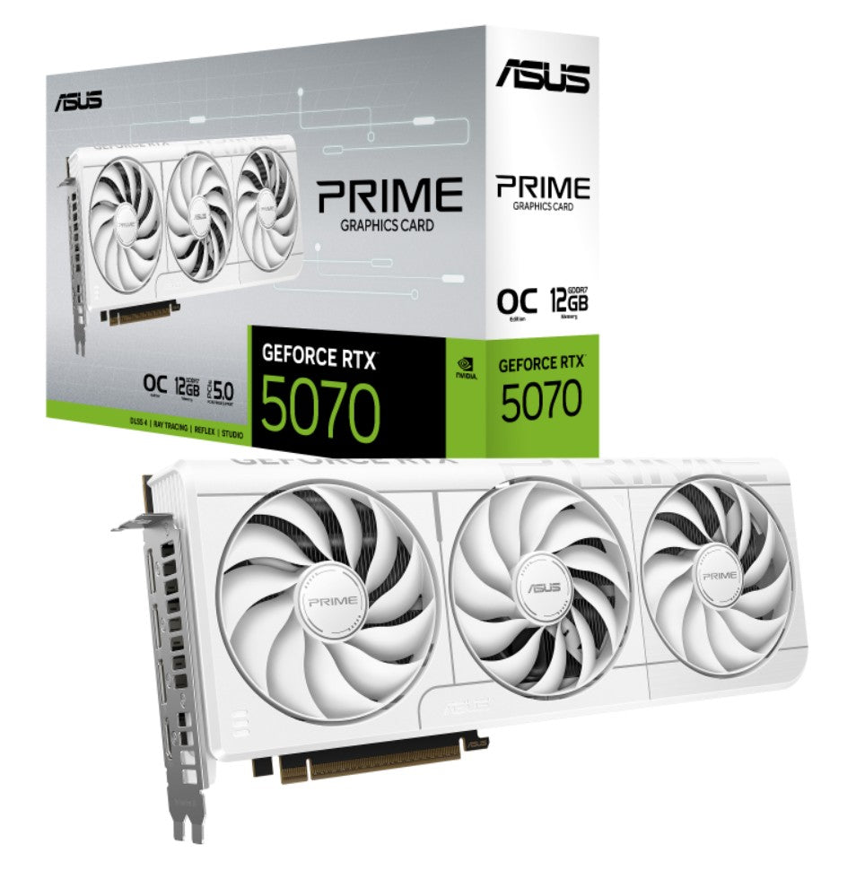 ASUS PRIME GeForce RTX™ 5070 12GB White OC Edition GDDR7 Graphic Card