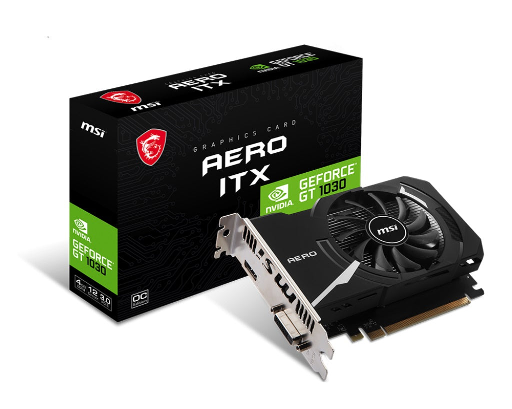 MSI GeForce GT 1030 AERO ITX OC 4GB Video Card