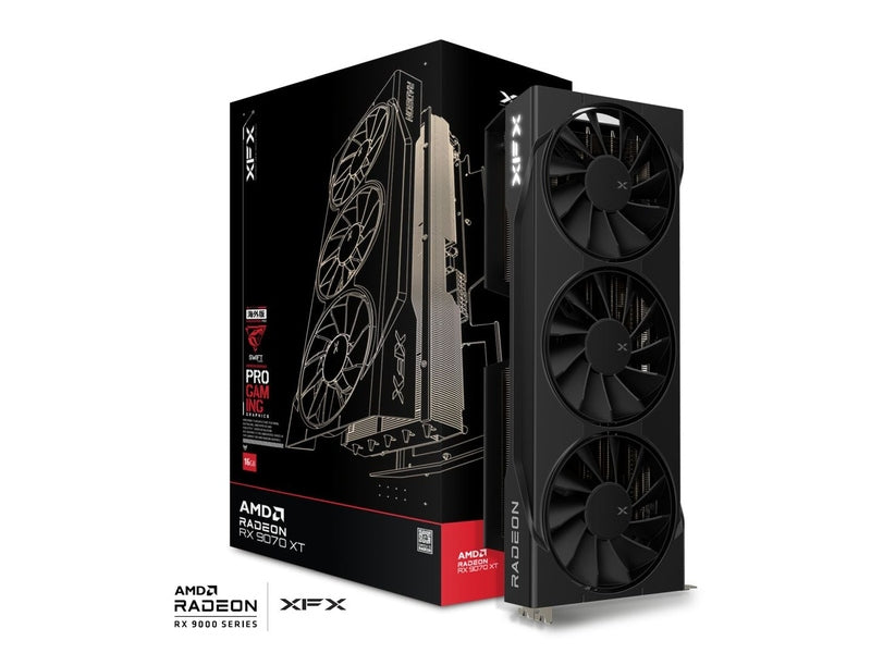 XFX AMD Radeon RX 9070XT Swift Triple Fan Gaming Edition with 16GB GDDR6 HDMI 3xDP Video Card