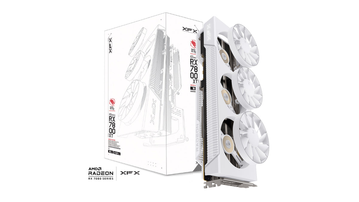 XFX Mercury AMD Radeon RX 9070XT OC White Magnetic Air Edition with RGB 16GB GDDR6 HDMI 3xDP Video Card