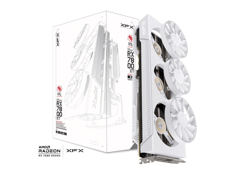 XFX Mercury AMD Radeon RX 9070XT OC White Magnetic Air Edition with RGB 16GB GDDR6 HDMI 3xDP Video Card