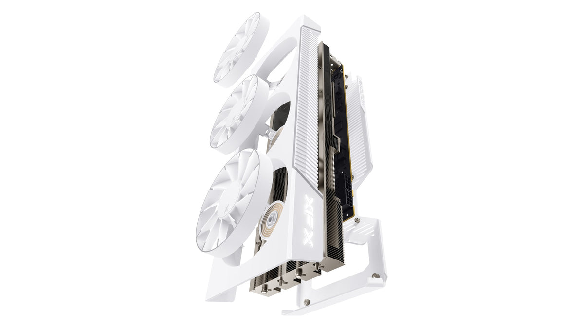 XFX Mercury AMD Radeon RX 9070XT OC White Magnetic Air Edition with RGB 16GB GDDR6 HDMI 3xDP Video Card