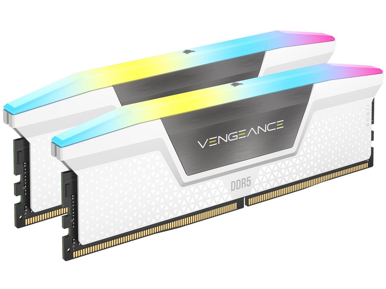 Corsair Vengeance RGB 64GB 2x32GB DDR5 UDIMM 5200MHz C40 Memory White