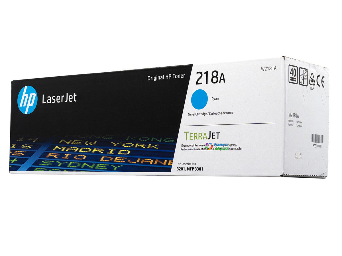 HP 218A Cyan LaserJet Toner Cartridge 1.2K Yield For 3301SDW / 3301FDW (W2181A)