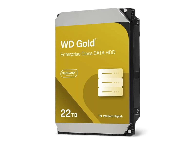 WD Gold 22TB 3.5" Enterprise Class SATA 6 Gb/s HDD 7200 RPM Cache Size 512MB 5-Year Limited Warranty