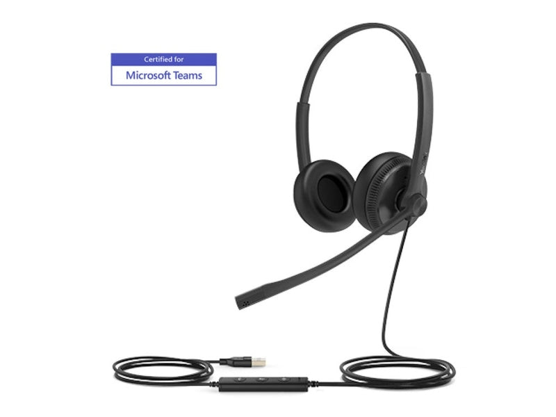 Yealink Wired UH34 MS Dual Headset, Noise Cancelling Microphone, USB-A