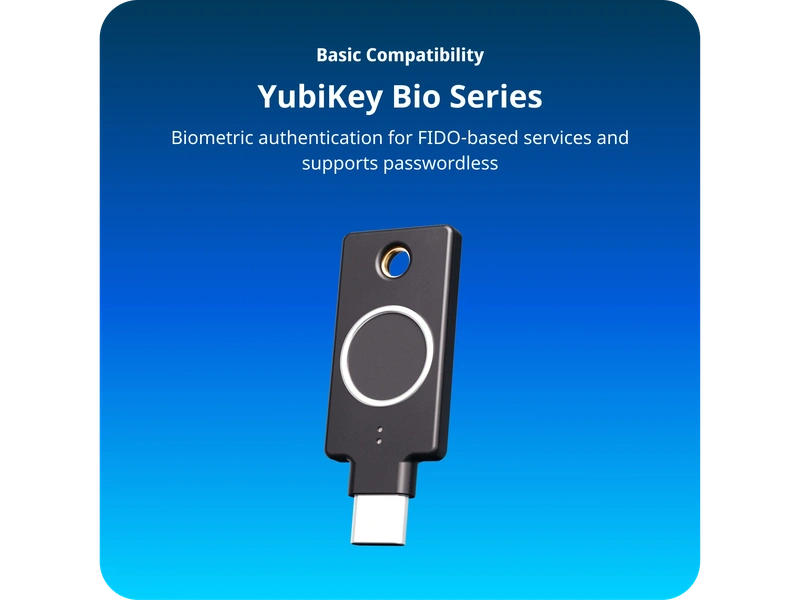 Yubico YubiKey Bio FIDO Edition v5.8 USB-C Biometric Fingerprint Security Key - 5060408464175