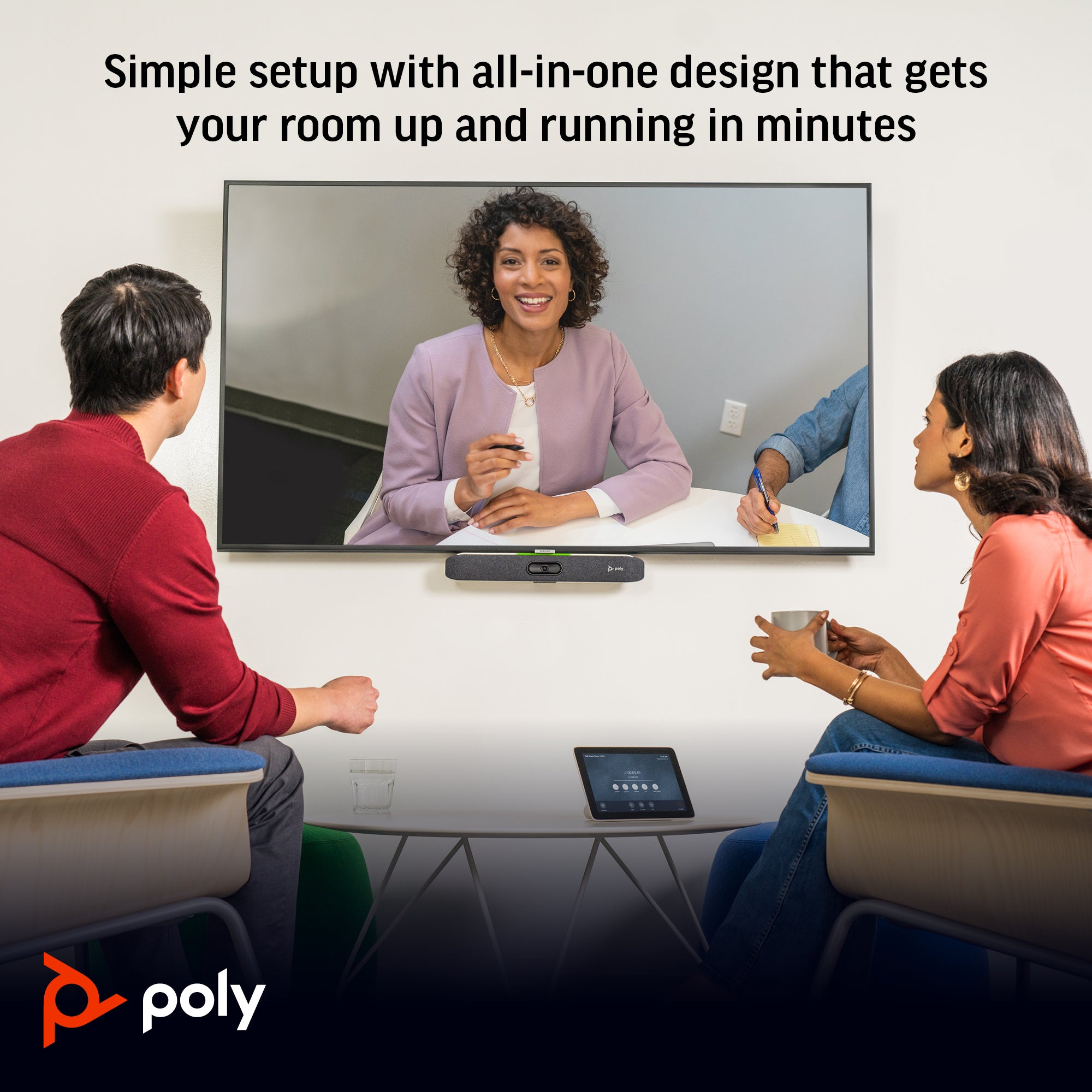 Poly 83Z46AA Studio X30 All-In-One Video Bar with TC8 Controller Kit