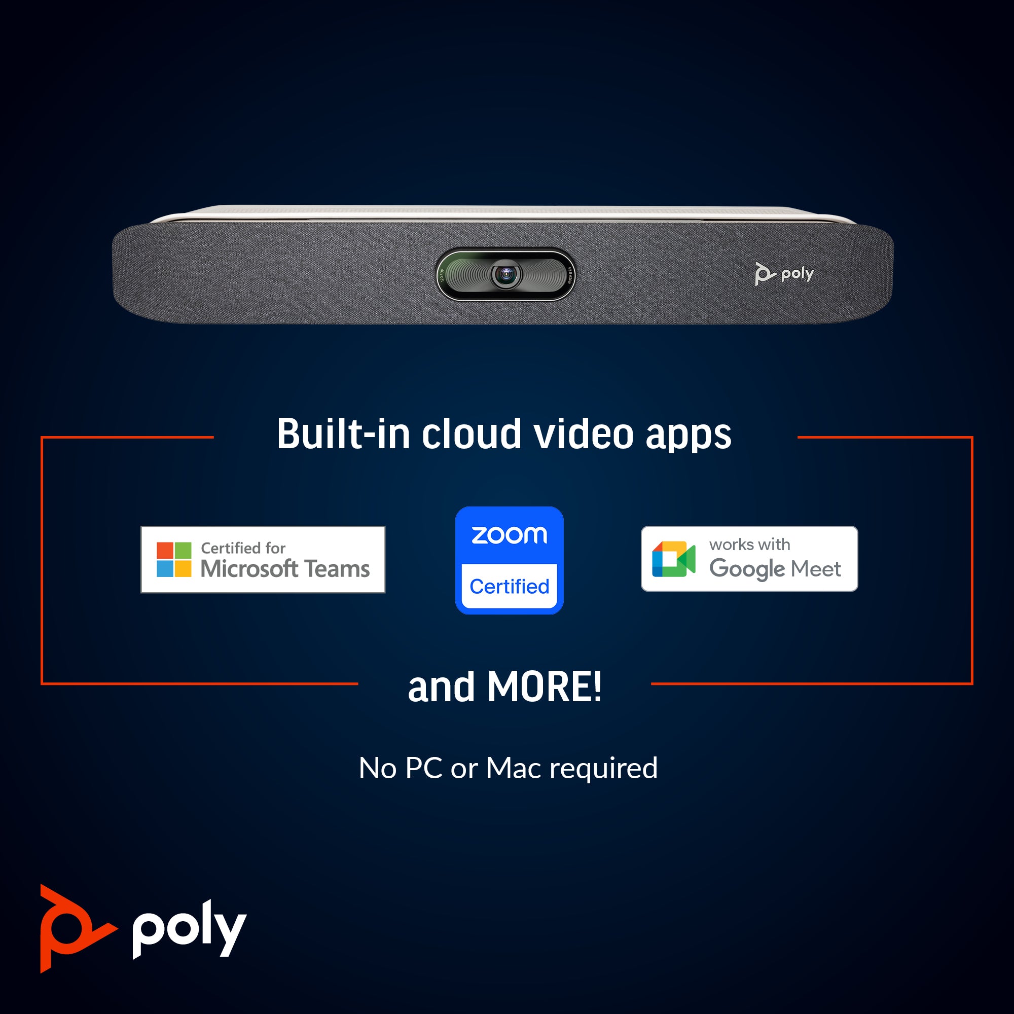 Poly 83Z46AA Studio X30 All-In-One Video Bar with TC8 Controller Kit