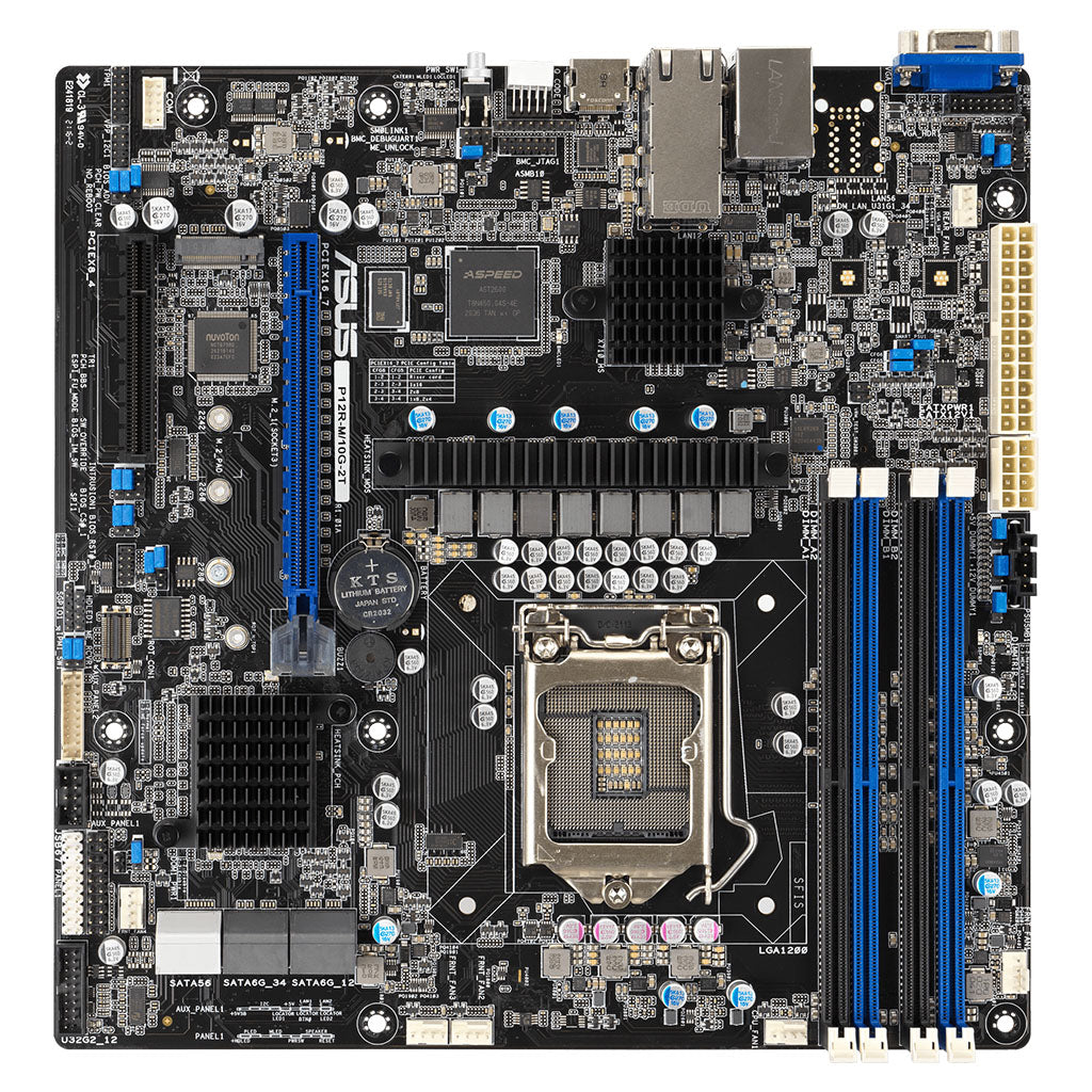 ASUS P12R-M-10G-2T C252 LGA 1200 Micro-ATX Workstation Motherboard