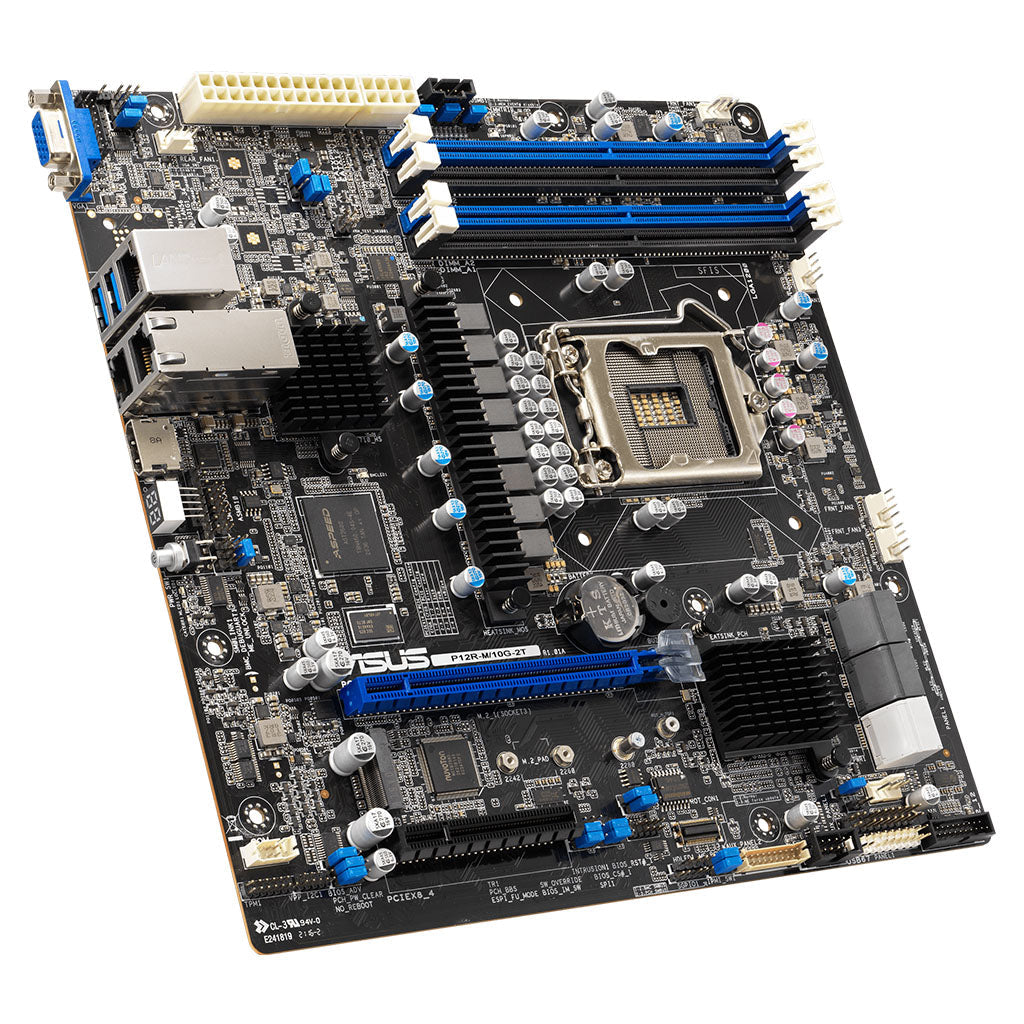 ASUS P12R-M-10G-2T C252 LGA 1200 Micro-ATX Workstation Motherboard