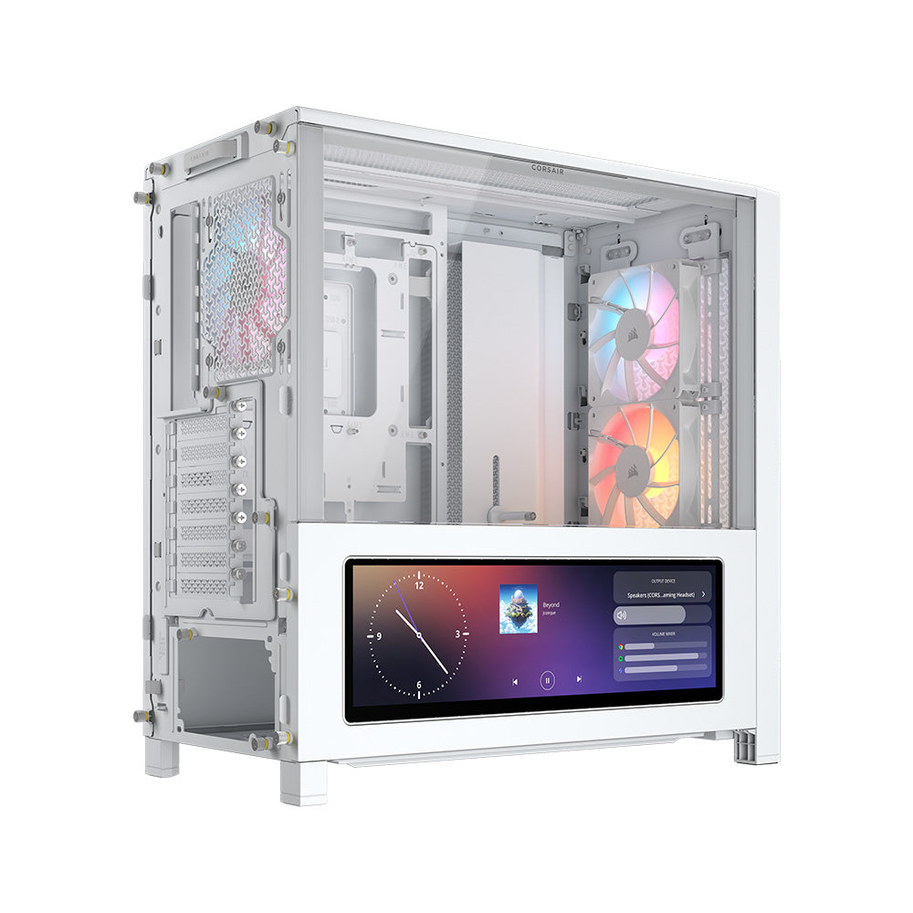 Corsair FRAME 4000D LCD RS ARGB Premium Mid-Tower E-ATX PC Case - White