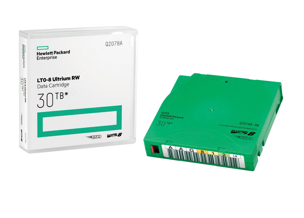 HPE LTO-8 Ultrium 30TB RW Data Cartridge 12TB Native / 30TB Compressed Q2078A